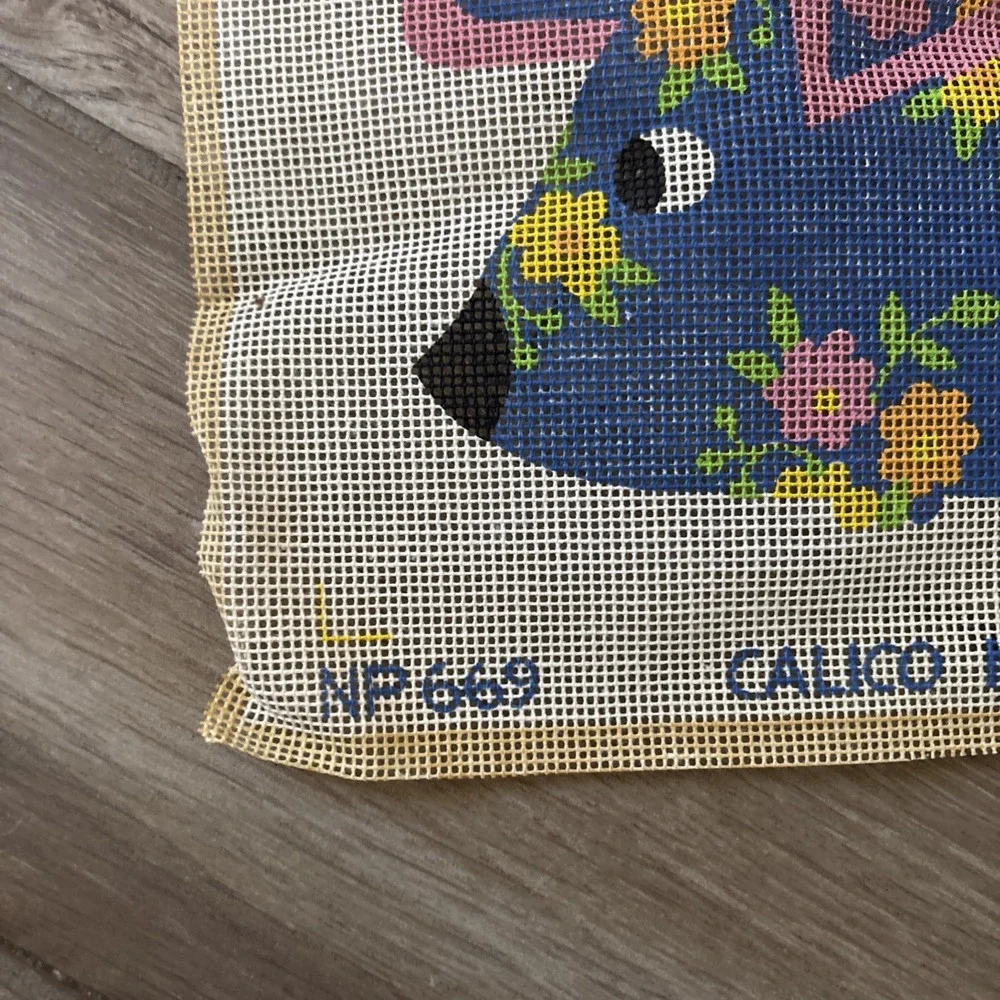 Vintage The Extension Calico Mouse canvas pattern New